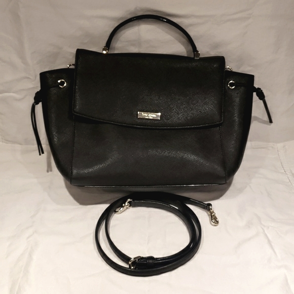 Kate Spade Lilah Laurel Way Black Saffiano Leather bag Style # WKRU3932. - Picture 1 of 13